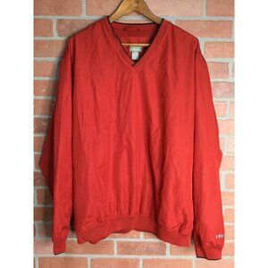 IZOD XFG Golf Mens Pullover Windbreaker Top Jacket XL Red V Neck